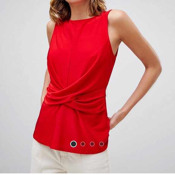 Warehouse sleeveless blouse with drape waist - Picture 1 of 1